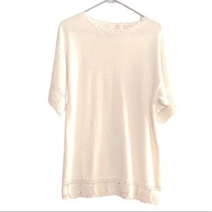 Maurada White Crochet Sweater Dress L